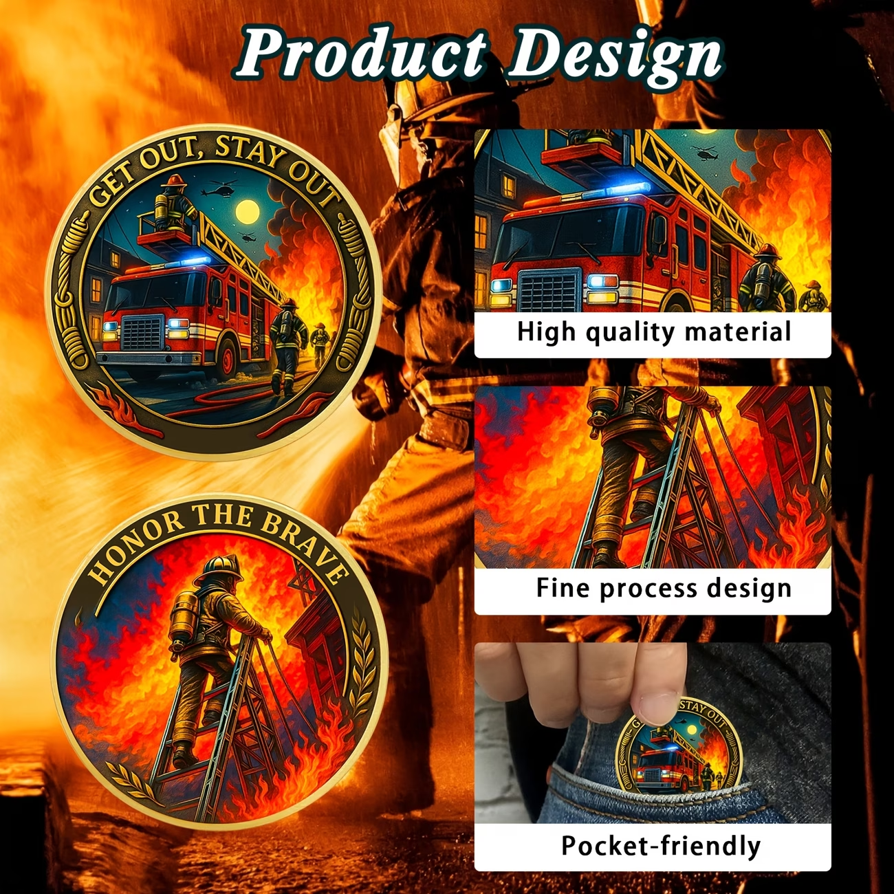🔥 Firefighter Hero Commemorative Coin – Honor & Protect Edition 🚒