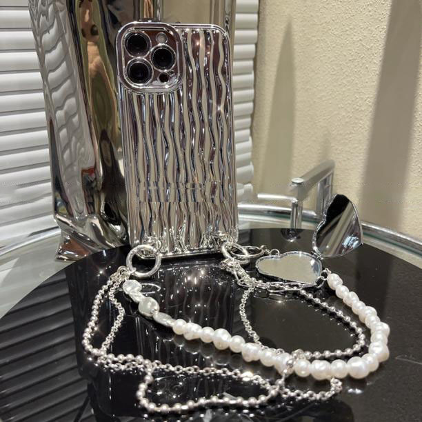 Water Pattern Diamond Crossbody Chain Case for iPhone