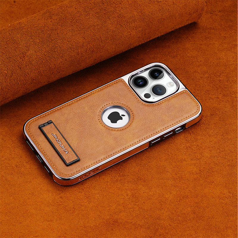 New genuine leather stand phone case, suitable for iPhone 15-iPhone 11