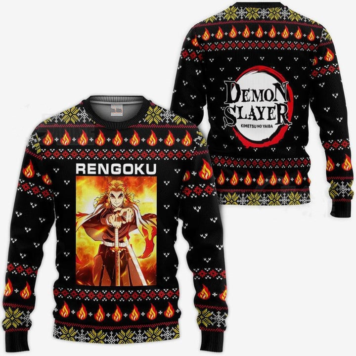 Ugly Sweater Christmas - Demon Slayer Rengoku-AstyleStore