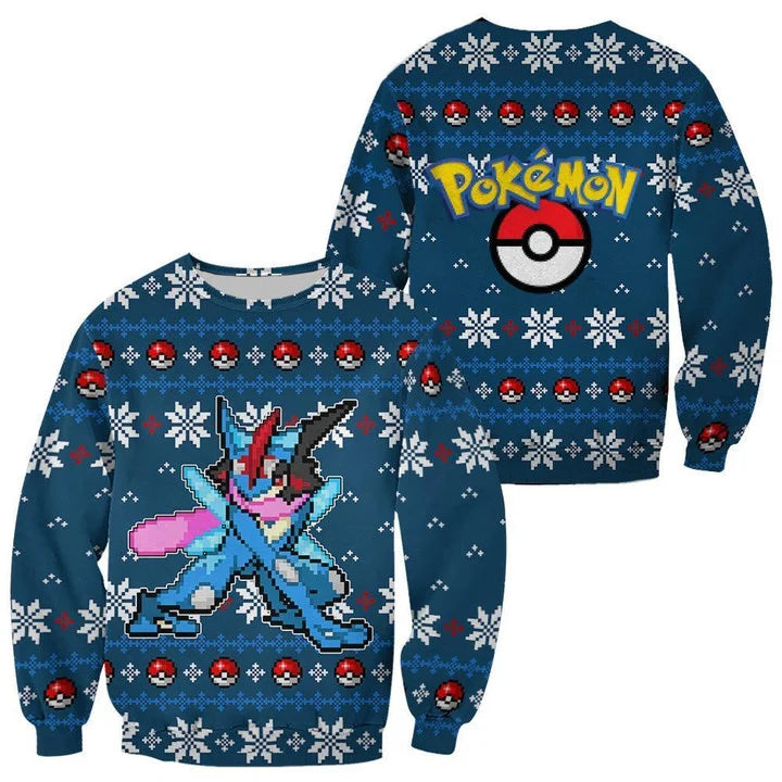 Ugly Christmas Sweater - Pokemon Greninja-AstyleStore