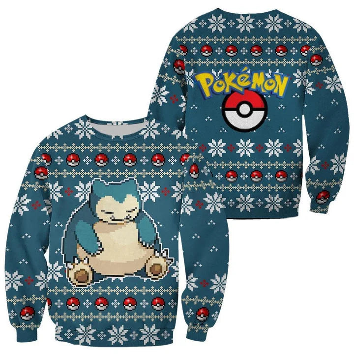 Ugly Christmas Sweater - Pokemon Snorlax-AstyleStore