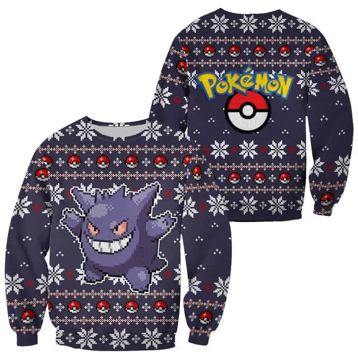 Ugly Christmas Sweater - Pokemon Gengar-AstyleStore