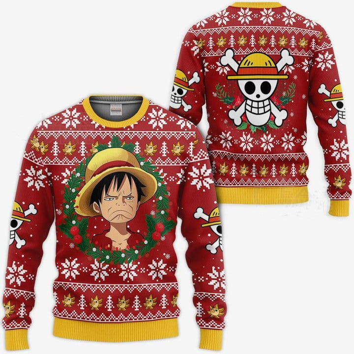 Ugly Christmas Sweater - One Piece Luffy II-AstyleStore