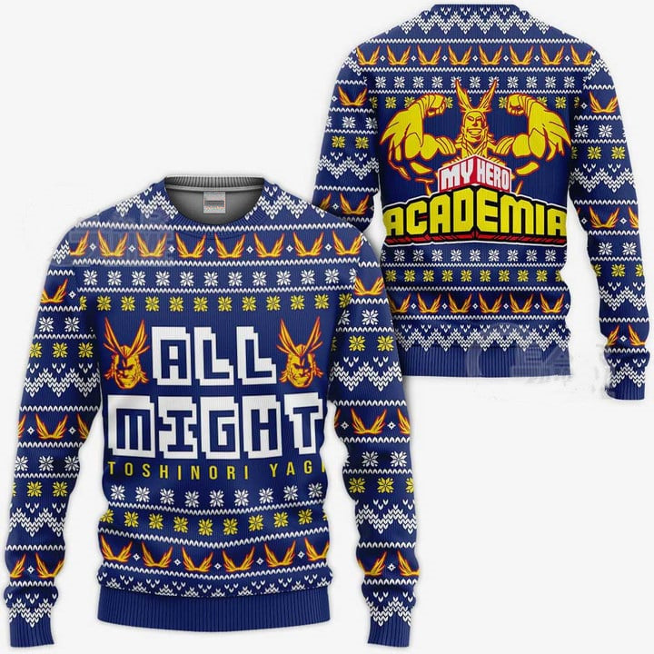 Ugly Christmas Sweater - My Hero Academia All Might-AstyleStore