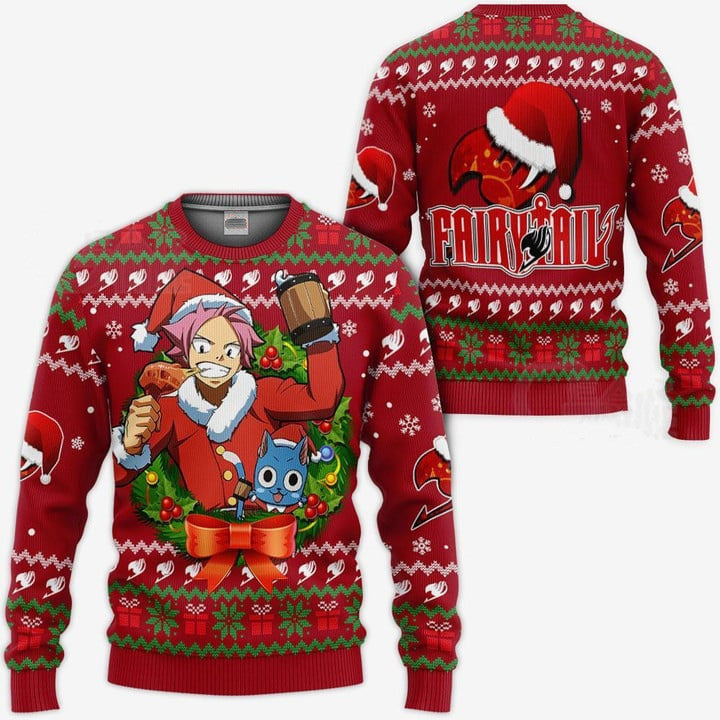 Ugly Christmas Sweater - Fairy Tail Natsu & Happy-AstyleStore