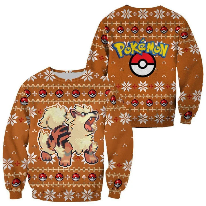 Ugly Christmas Sweater - Pokemon Arcanine-AstyleStore