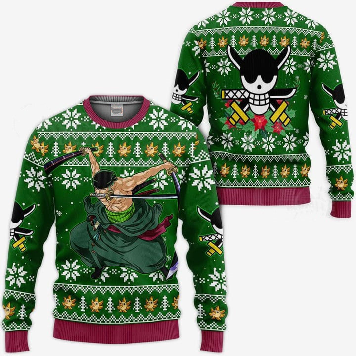 Ugly Christmas Sweater - One Piece Zoro II-AstyleStore