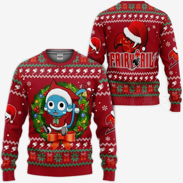 Ugly Christmas Sweater - Fairy Tail Happy-AstyleStore