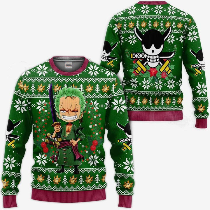 Ugly Christmas Sweater - One Piece Zoro-AstyleStore