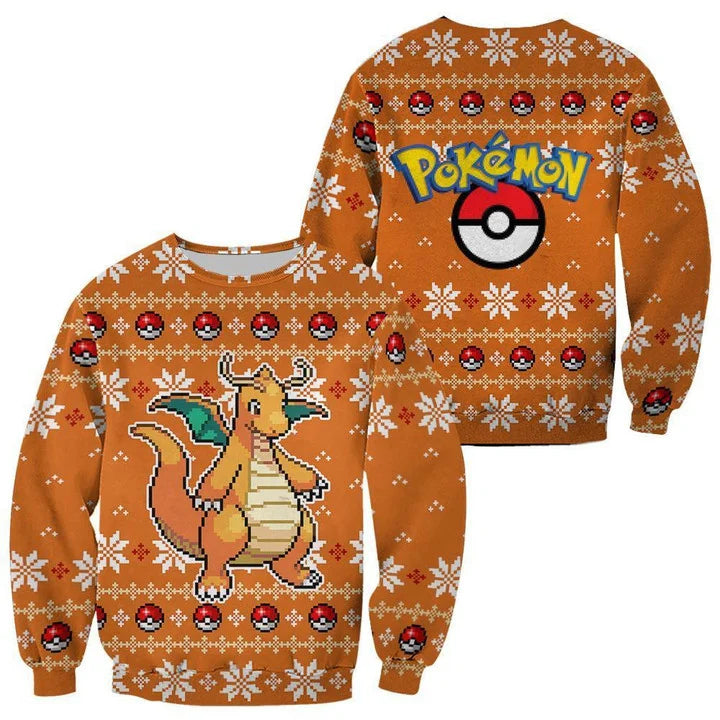 Ugly Christmas Sweater - Pokemon Dragonite-AstyleStore