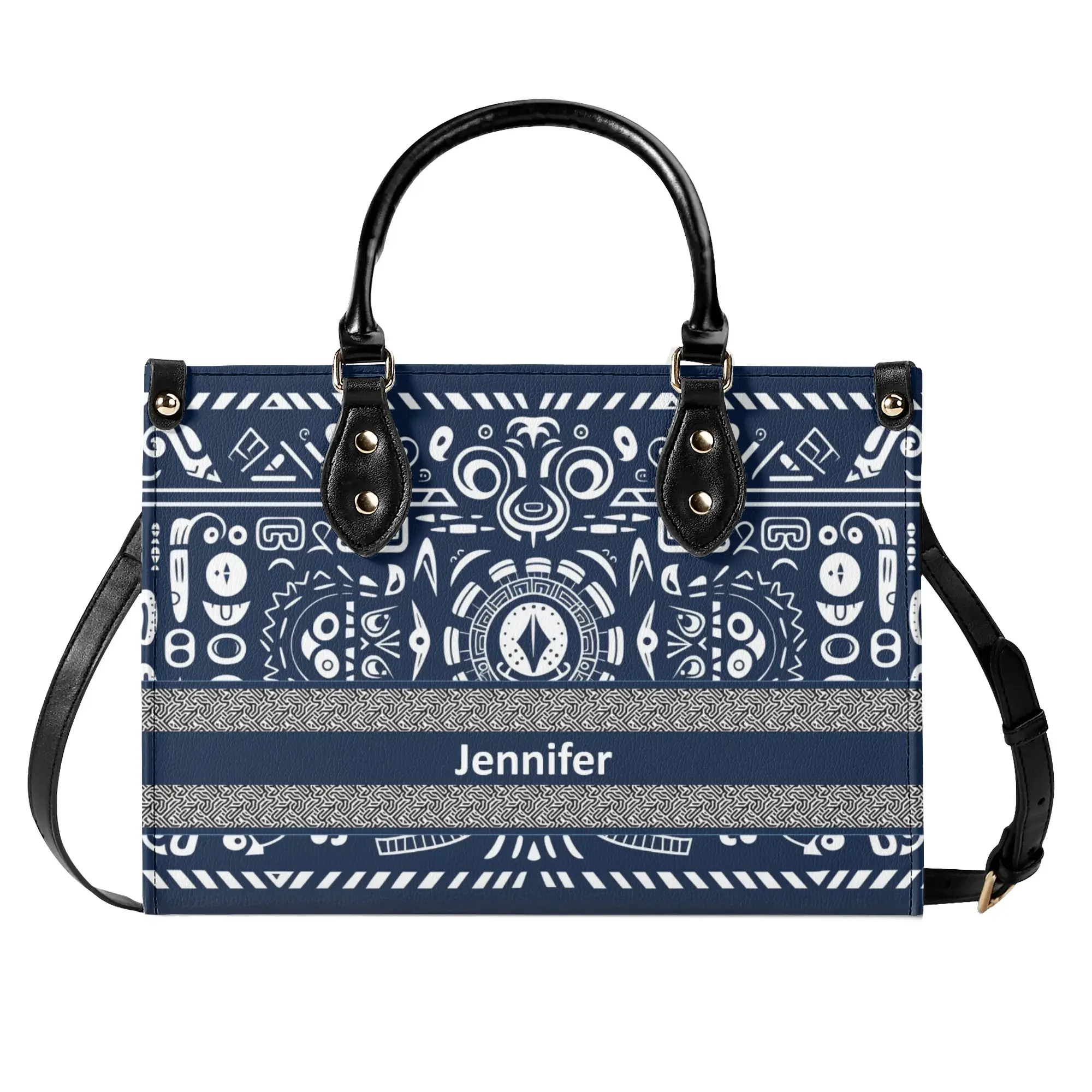 Personalized Leather Handbag African Culture