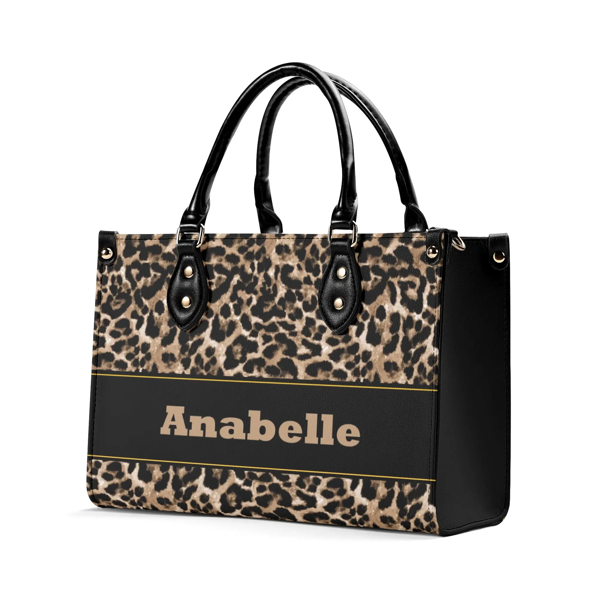 Personalized Leather Handbag Leopard