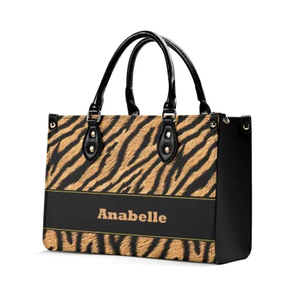Personalized Leather Handbag Tiger