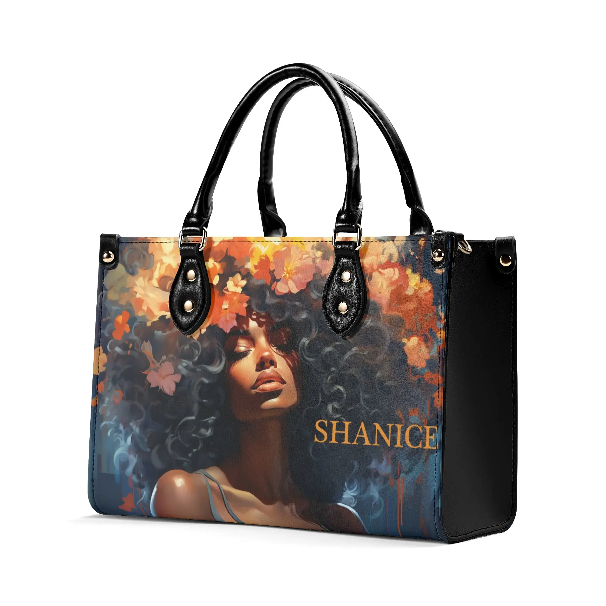 Personalized Leather Handbag African Culture