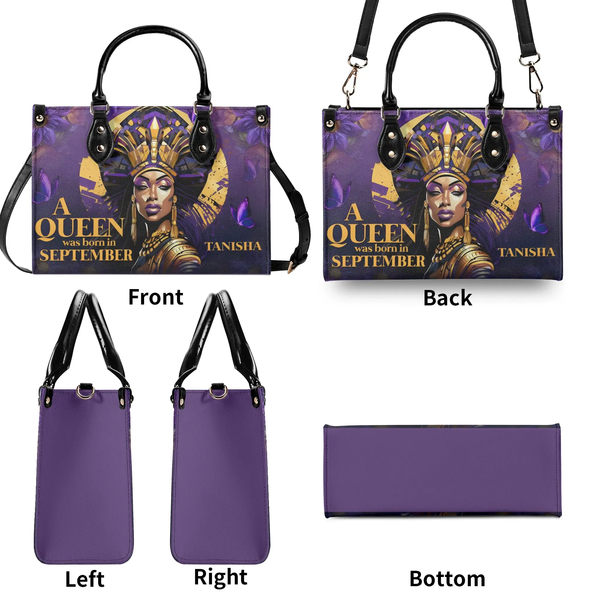 Personalized Leather Handbag A Beautiful Queen