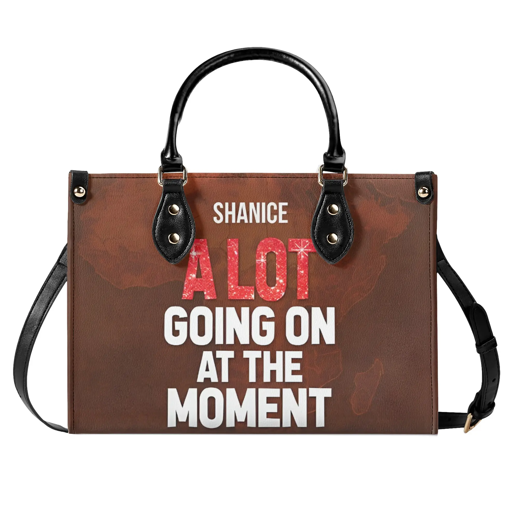Personalized Leather Handbag A Lot Going On At The Moment