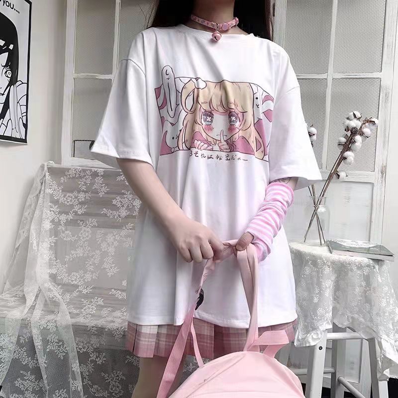 T shirt oversize - Harajuku Kawaii girl japonais-AstyleStore