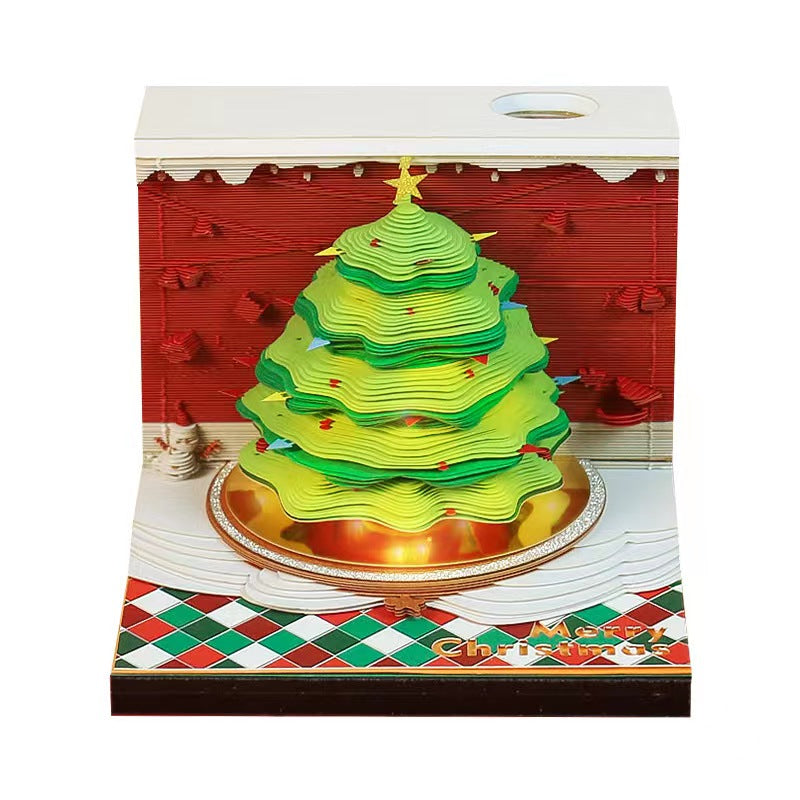Handcrafted Christmas tree with light Omoshiroi Memo pad-AstyleStore