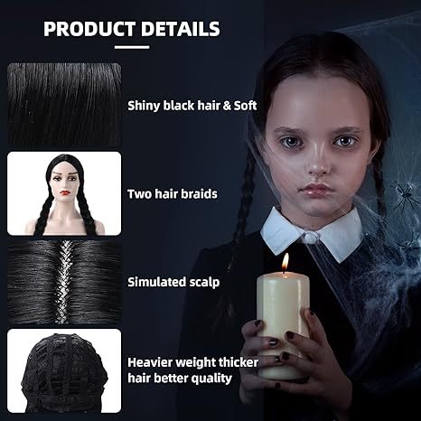 Halloween Wig Wednesday Addams-AstyleStore