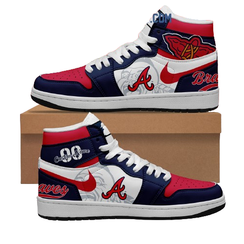 Sneakers - Atlanta Braves MLB Custom Name J1