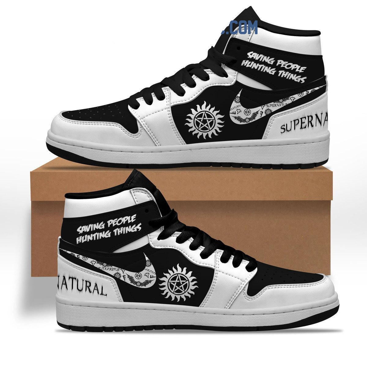 Sneakers - Supernatural Black And White J1