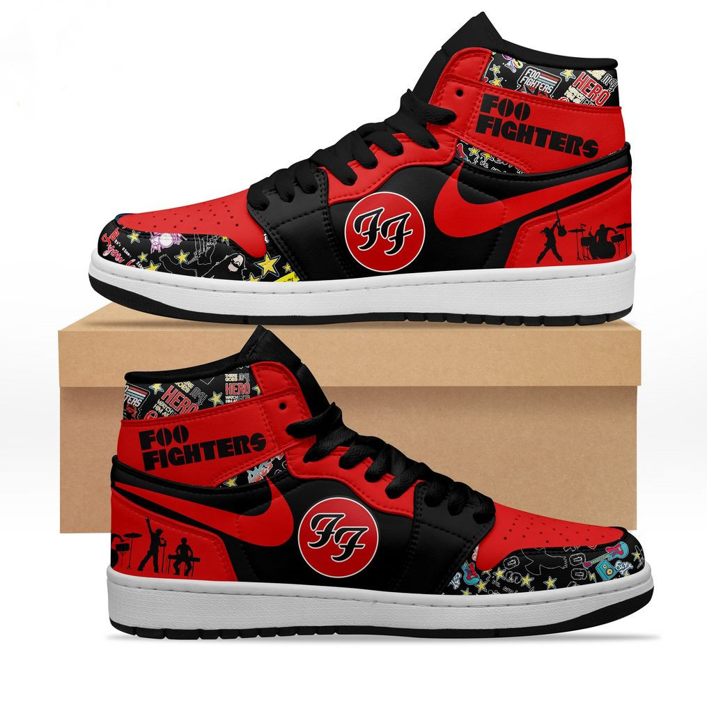 Sneakers - Foo Fighters Red Black J1