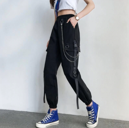 Pantalon avec chaîne Harajuku-AstyleStore