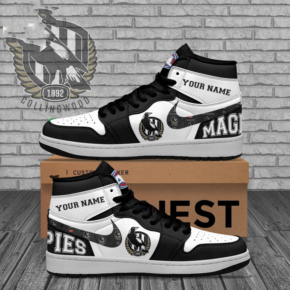 Sneakers - Custom name Collingwood Magpies AFL J1