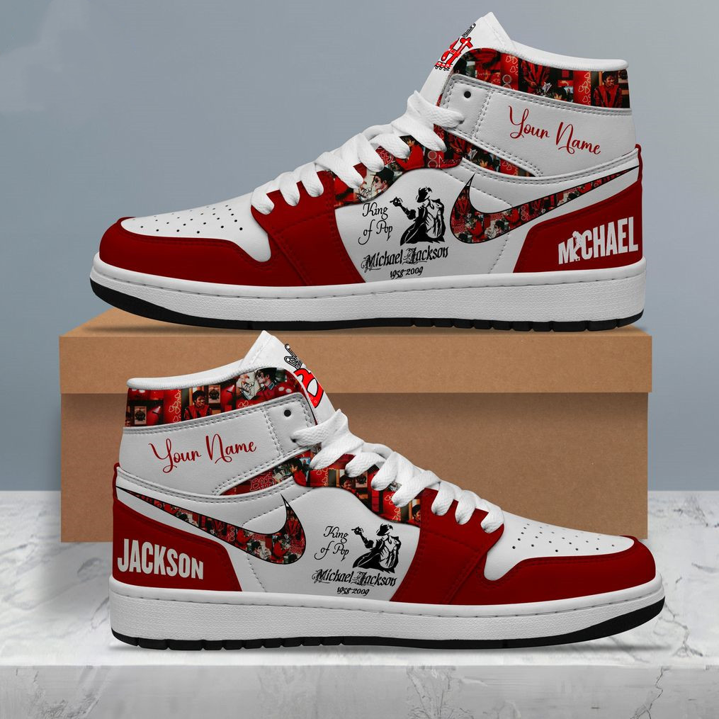 Sneakers - Personalized name Michael Jackson Red J1