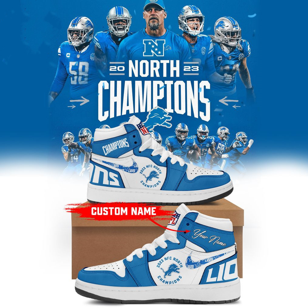 Sneakers - Custom name NFC North Champions Detroit Lions J1