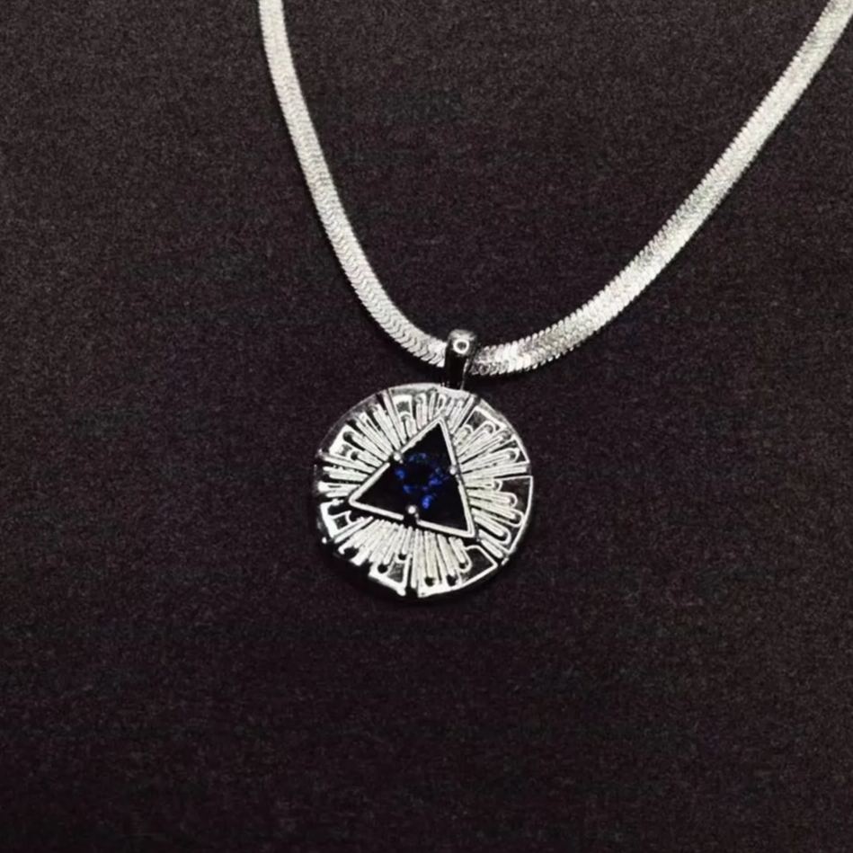 TheToughOne Men's Silver Necklace, Black Hole, thetoughone.com