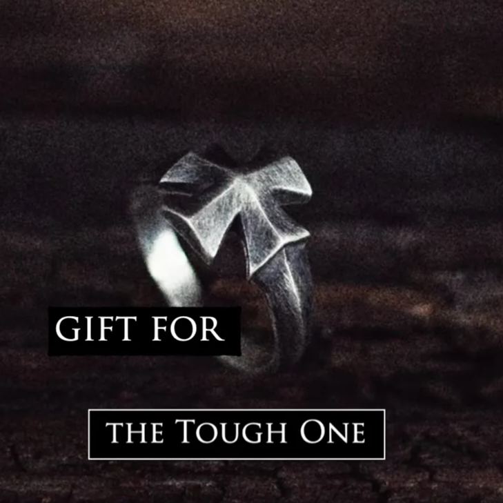 TheToughOne Men's Silver Cross Ring, Bless My Love, thetoughone.com