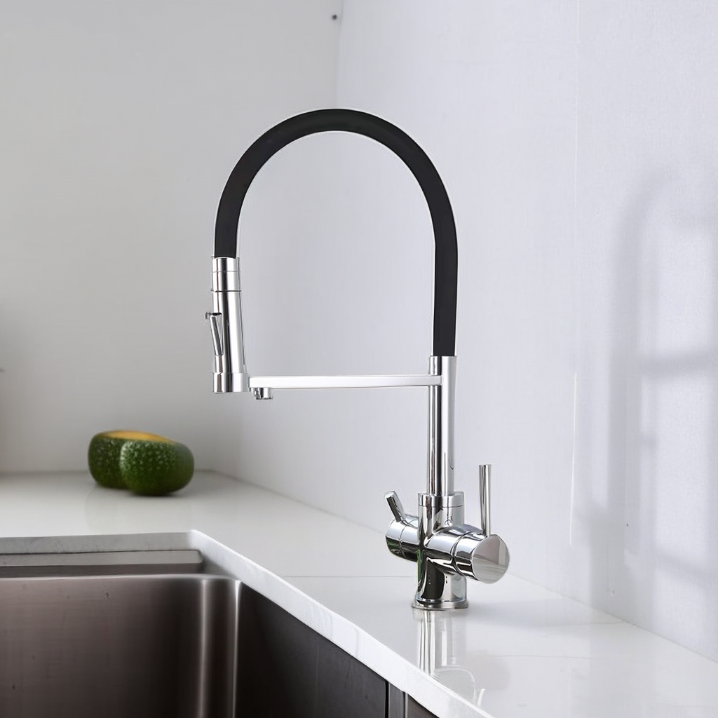3 Way Pull Out Kitchen Dual Handle Filter Faucet 03