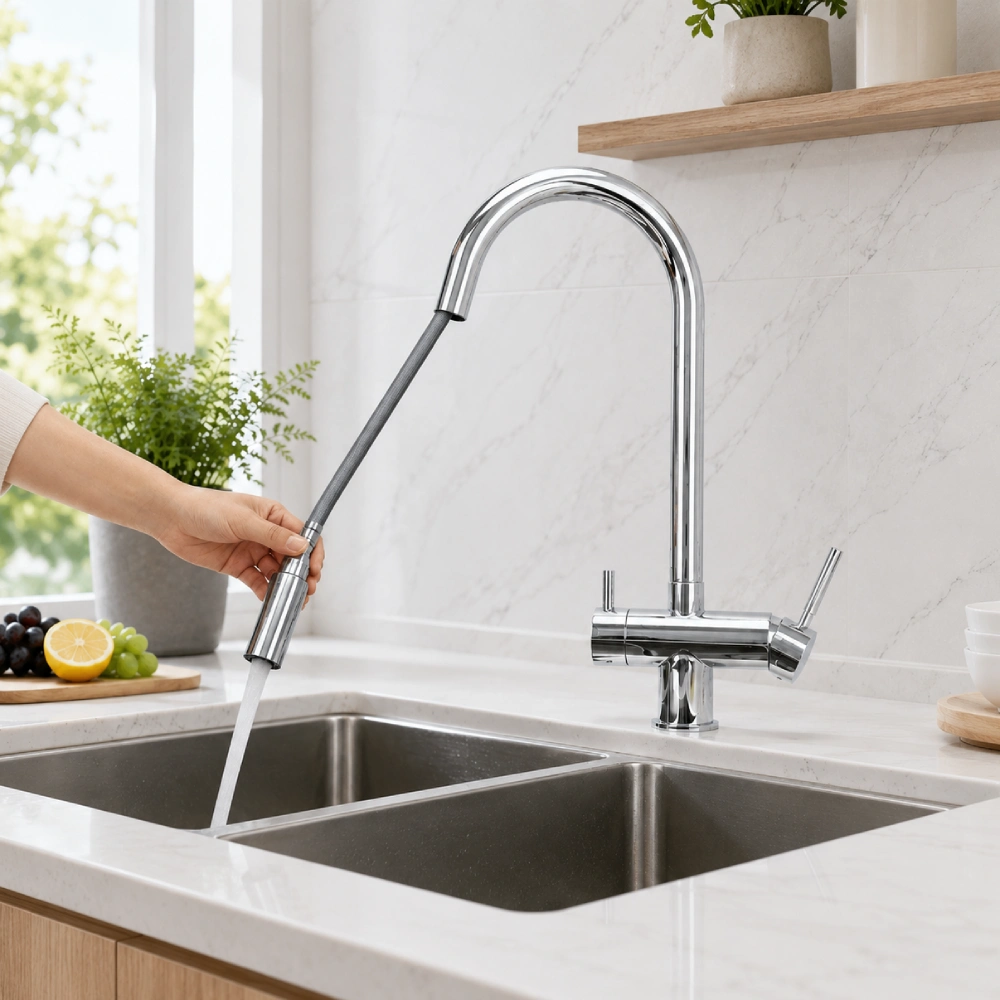 3 Way Kitchen Tap with Pull Out Hose-2