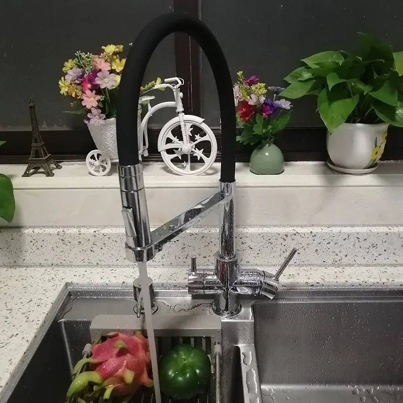 3-Way Pull Out Kitchen Dual Handle Filter Faucet 05
