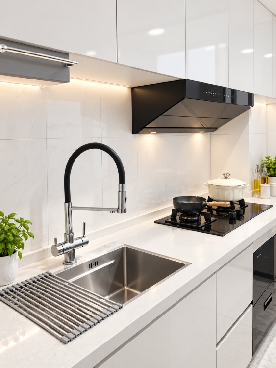 Chrome 3-Way Pull-Out Kitchen Faucet