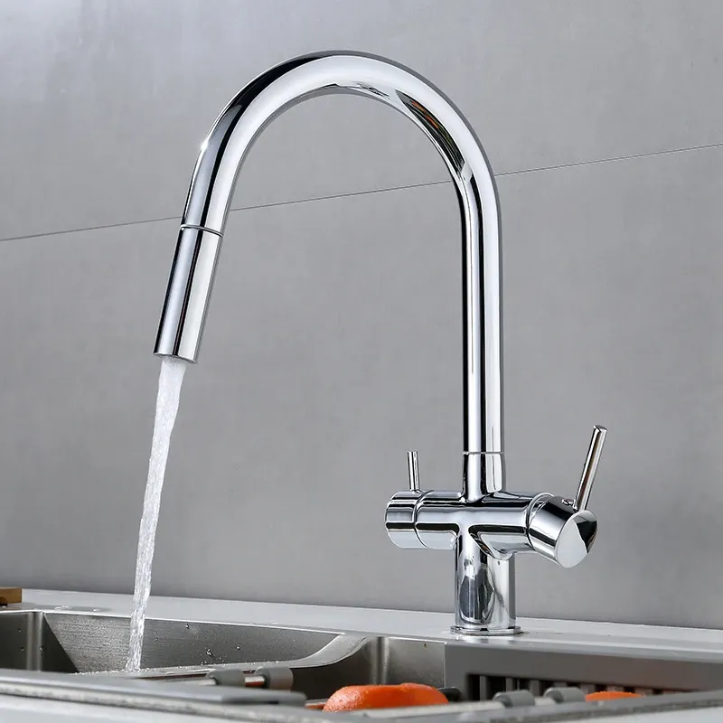 3 Way Kitchen Tap with Pull Out Hose -1