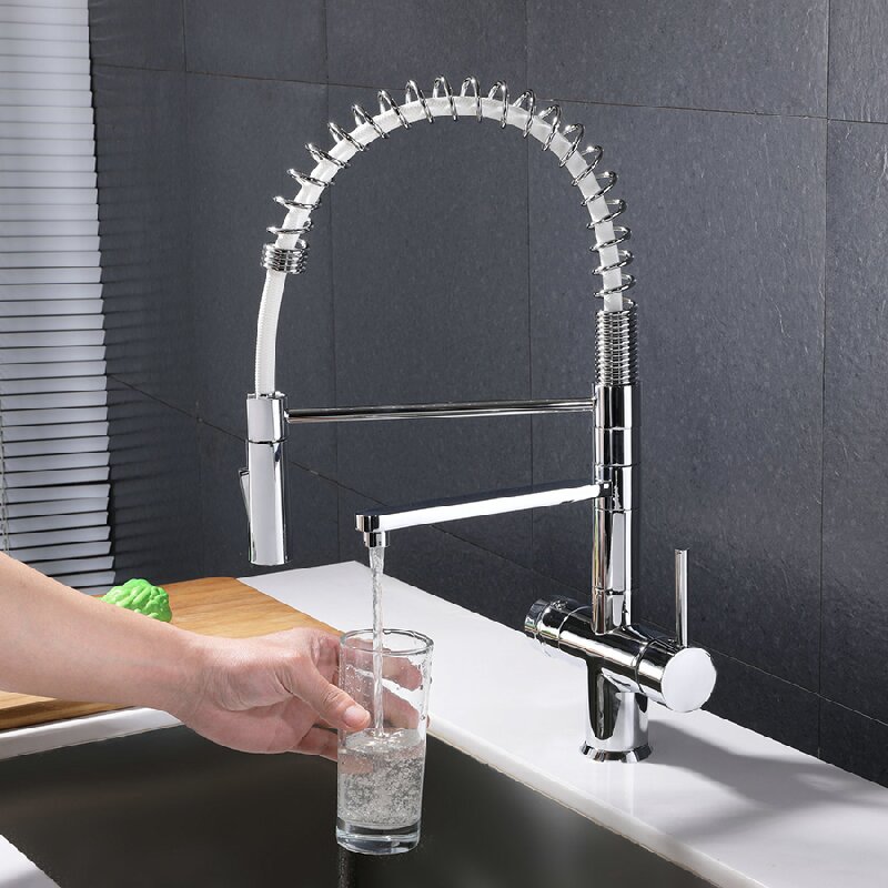 3 Way Water Filter Mixer Tap With Pull Out Spout 01