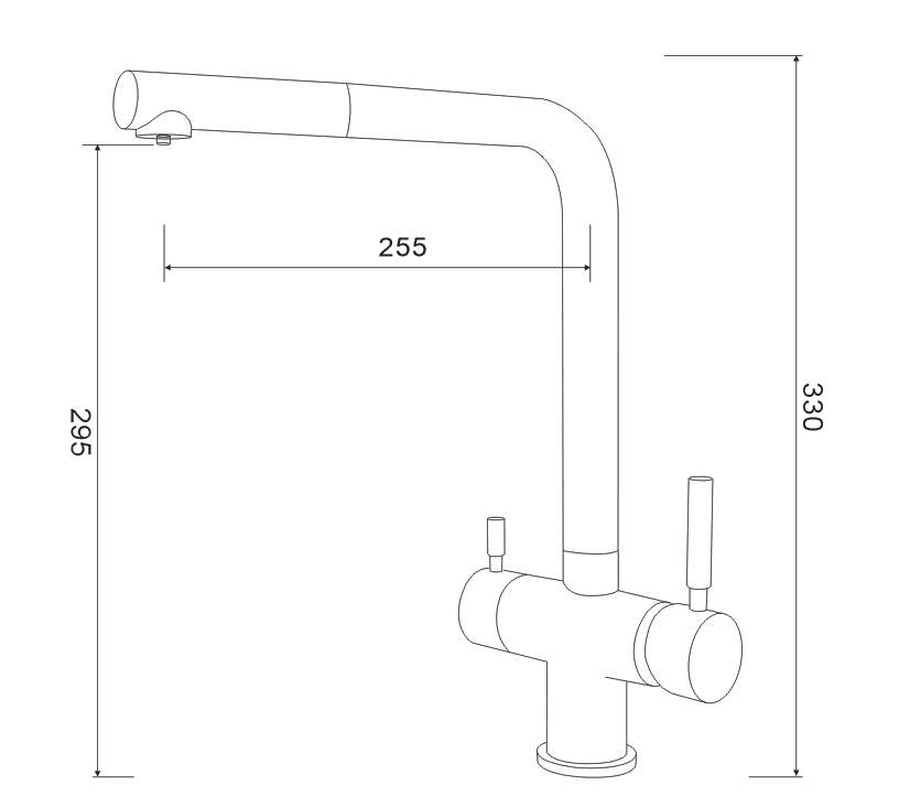 4 way tap put out Dimensions