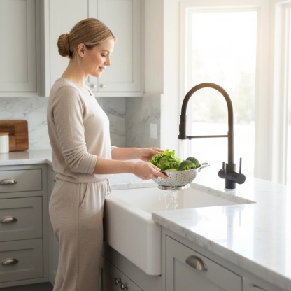 Black 3 Way Mixer Tap With Pull Out Spray-03