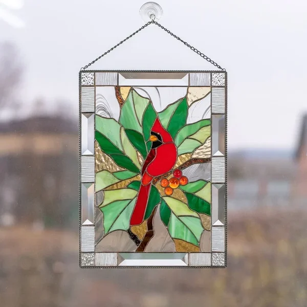 🎉Last Day Sale - 49% Off - Cardinal Stained Window Glass🦜🦜