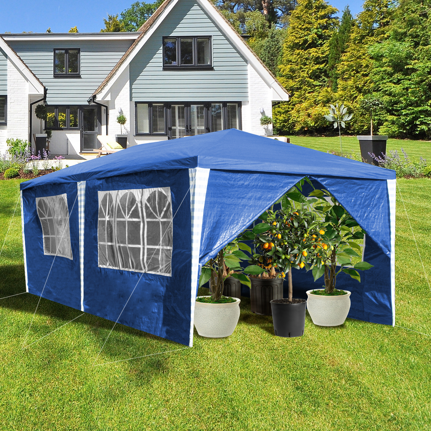 Pavillon Gewächshaus 3x6m Wasserdicht mit Seitenteilen