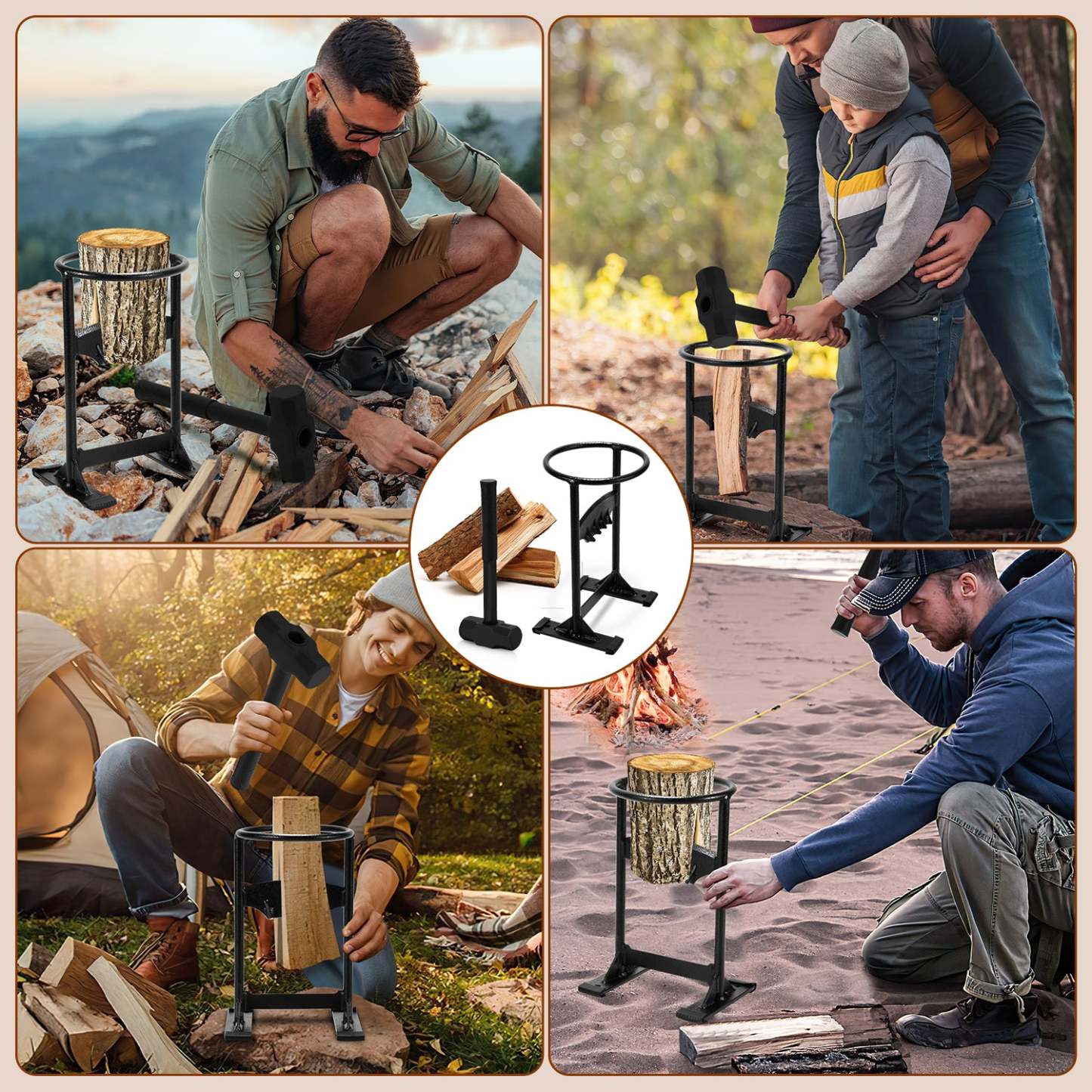 Holzspalter Brennholzspalter Manueller Tragbarer