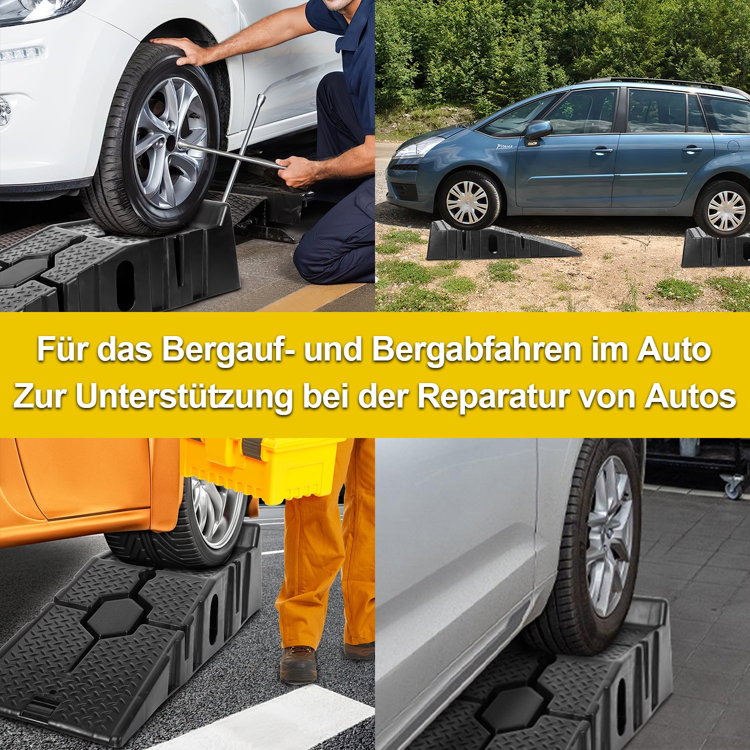 2er-Set Kunststoff Auffahrrampe bis 2.5T