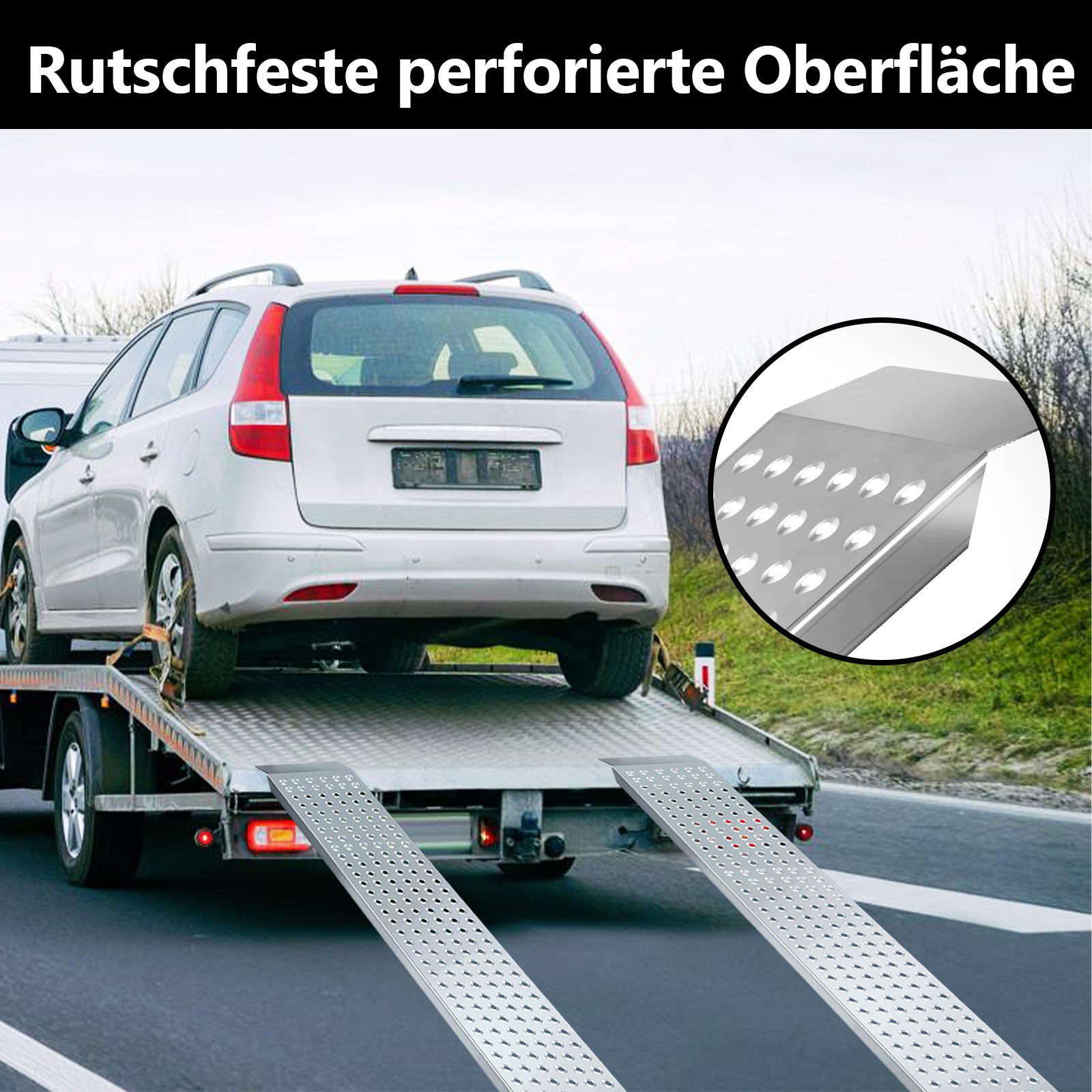 2X Auffahrrampe Verladerampe verzinkter Stahl