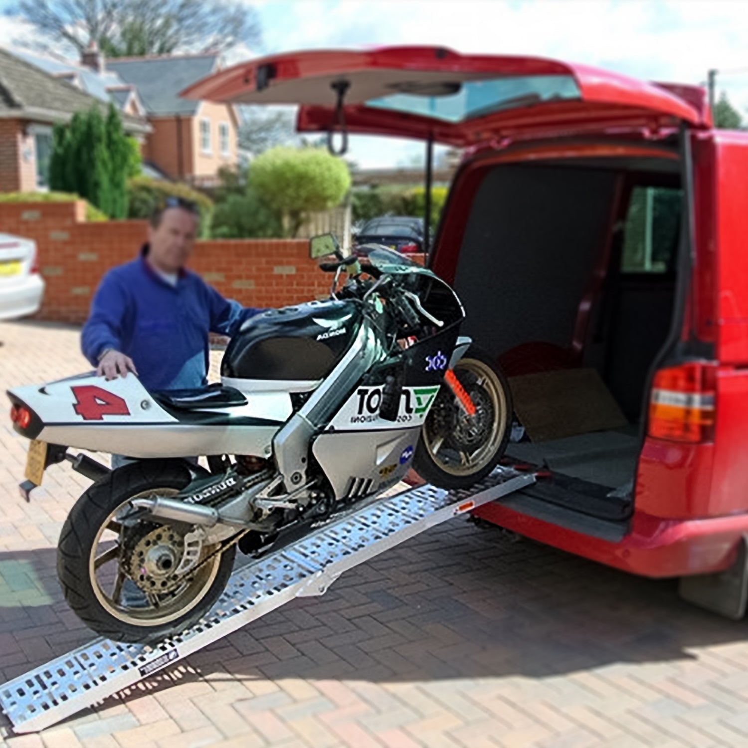 Auffahrrampe Klappbar 340kg Faltbare Alu Motorradrampe