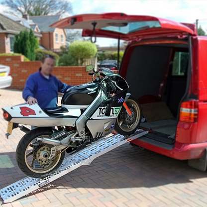 Auffahrrampe Klappbar 340kg Faltbare Alu Motorradrampe