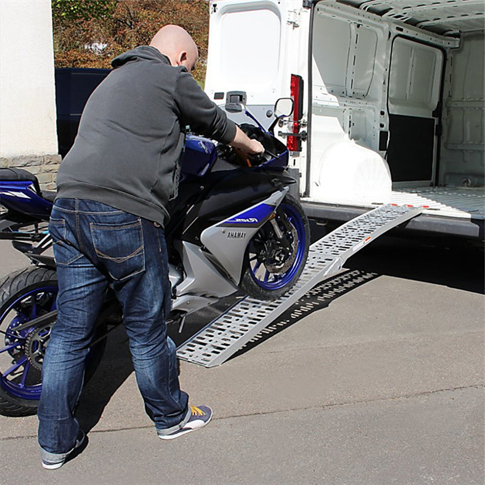 Auffahrrampe Klappbar 340kg Faltbare Alu Motorradrampe