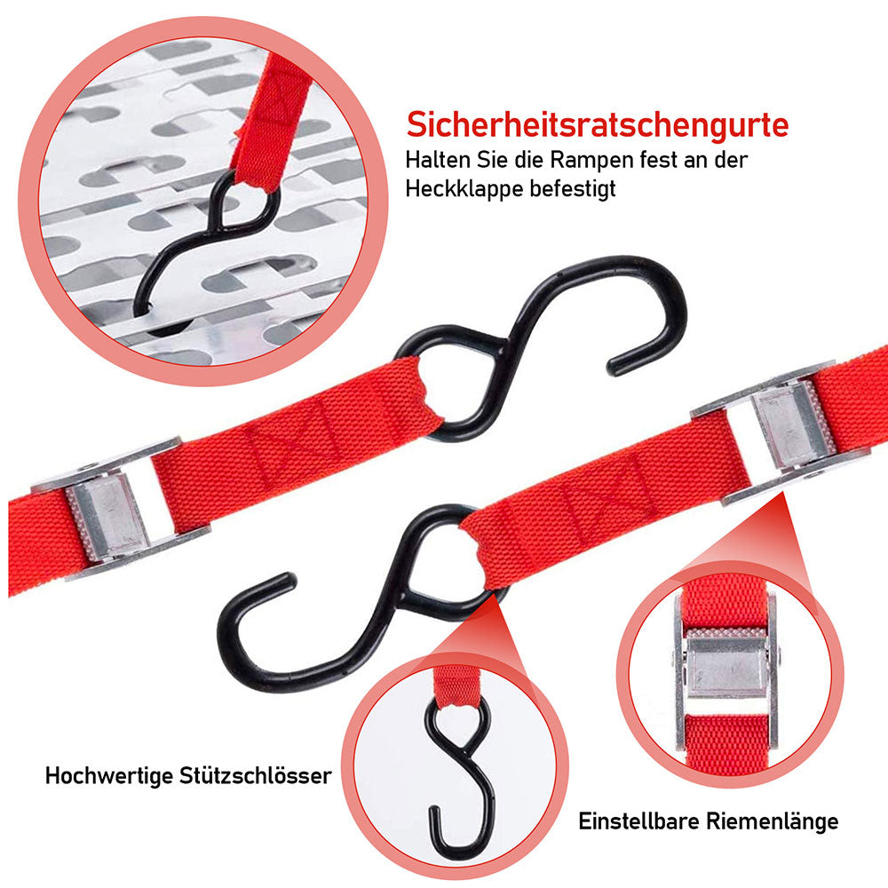 Auffahrrampe Klappbar 340kg Faltbare Alu Motorradrampe